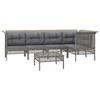 Vidaxl 6-Cz. Garden Lounge Set, Cushions, Grey, Rattan PE
