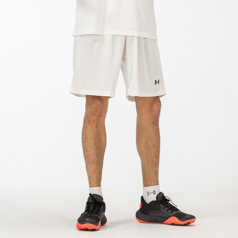 Under Armour Basketball Knit Training Shorts Men Bottoms White 21500201-100