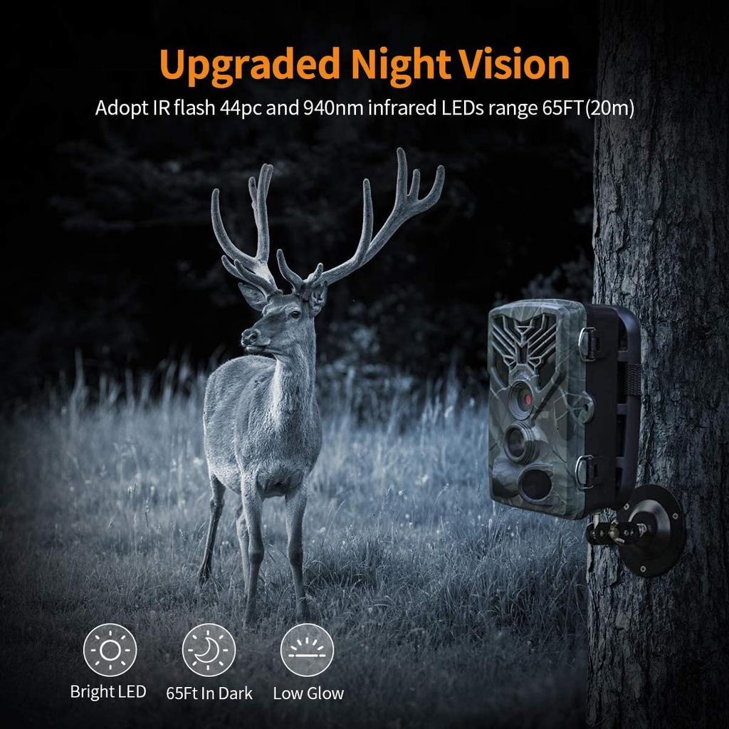 Suntekcam Trail Camera 20mp 1080p Game Camera  Wildlife Monitoring 120 Detection Motion Activated Night Vision Hunting Camera