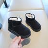Children's snow boots, winter boys' short boots with thick fleece, girls' cotton boots, warm baby cotton shoes