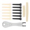 12Pcs Acoustic Guitar Bridge Pin Set Folk String Peg Kit Accessory with Saddle Nut Puller