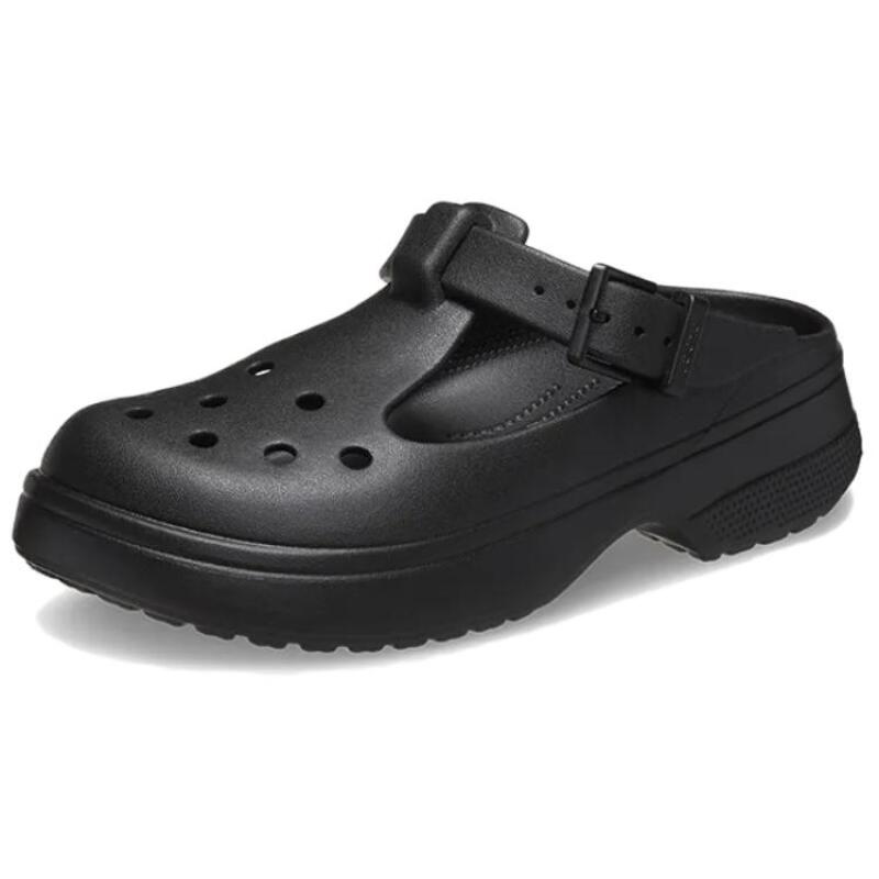 Crocs Comfortable Versatile Hole Shoes 4cm Women's Black