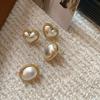French Retro Brushed Love Oval Metal Stud Earrings Women'S Light Luxury Elegant Fashion Temperament Versatile Earrings