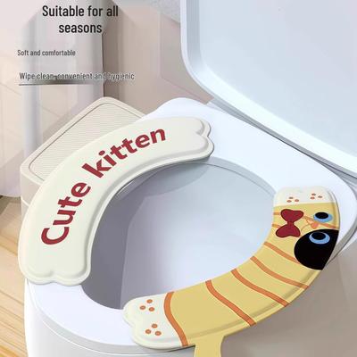 Toilet Seat Sticker: Washable Winter Cushion for New Users