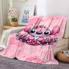 1pc Stitch, Flowers Blanket Lightweight Flannel Throw for Sofa Bed Travel Camping Livingroom Office Couch Chair
