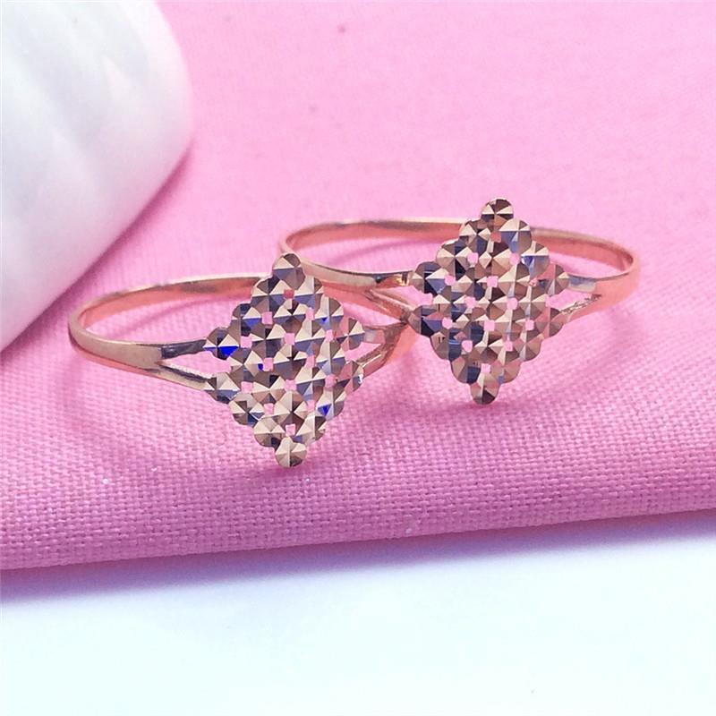 Фиолетовое Золотое Ромбовидное Полое Кольцо, Личность Характер, Цвет Золото Живой Капа Розовое Золото Кольцо.