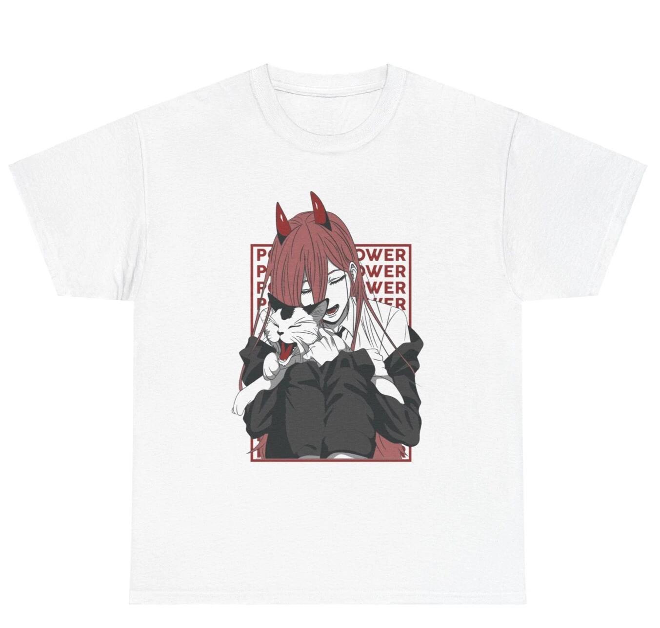 Anime Power Meowy Shirt, Japanese Manga Style Shirt Chainsaw Man 2XL