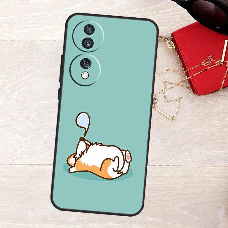 Cartoon Corgi Dog Case For Honor Magic 8 5 6 7 Lite X9a X9b X9c X9d X8b X8c Win RT 50 70 90 200 400 Pro Cover
