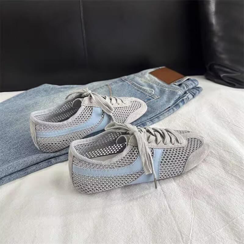 [Fanfna] Leather retro German training shoes women's 2025 summer new mesh breathable casual versatile sports shoes