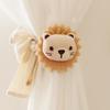 2pcs Modern Polyester Curtain Tiebacks, Adjustable No-Drill 3D Cartoon Animal Design, Creative Window Drapery Holdbacks for Living Room Decor