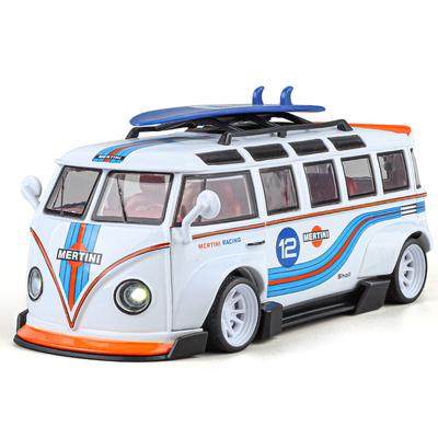Simulazione Scala 1/32 Volkswagen T1 Transporter Modello Suono Luci Autobus Giocattolo Veicolo Bambini Ragazzo Regalo di Compleanno Miniatura Voiture