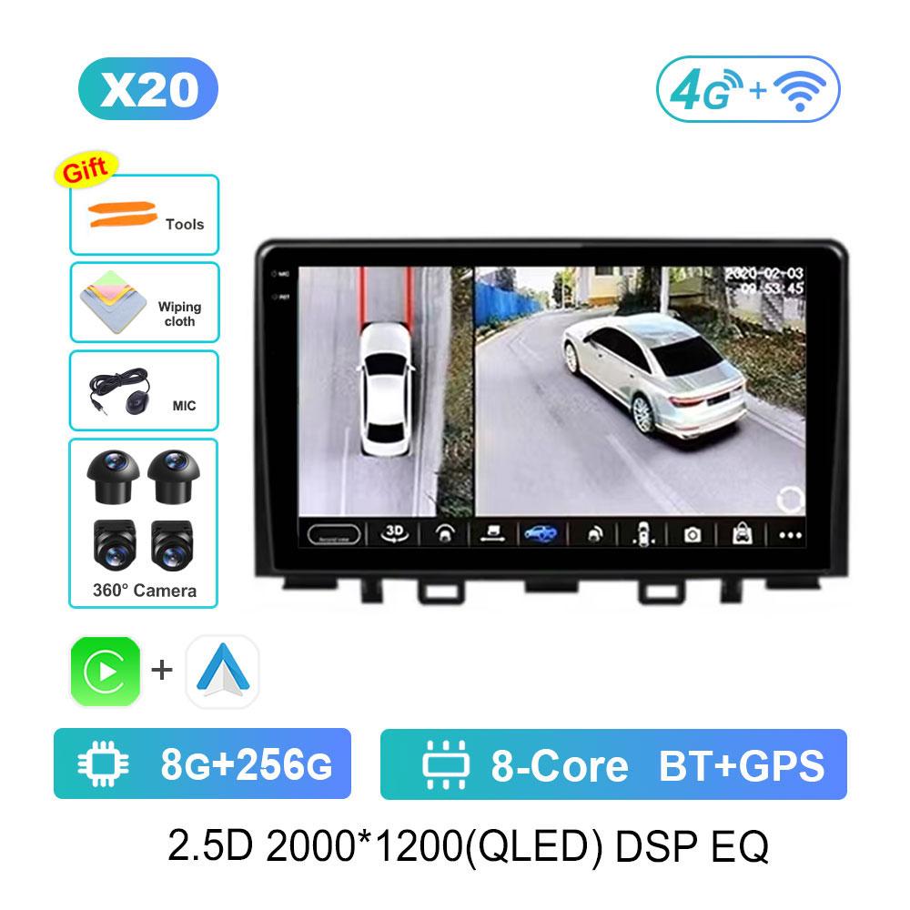 DSP Stereo Car Radio Multimedia Player for For Kia RIO Stonic YB 2016 - 2022 GPS Navi Android 14 4G Bluetooth WiFi Auto Tools