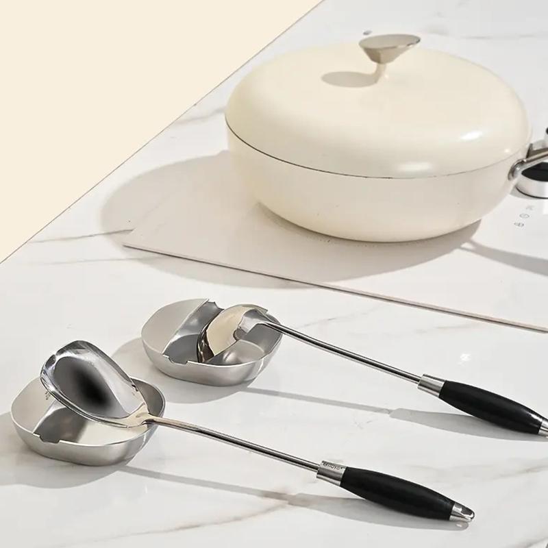 Stove Spoon Holder Stainless Steel Self Standing Utensils Frame Household Ladle Holder For Spoon Spatula Kitchen Counter Stove