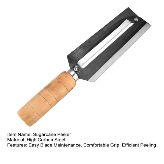 Sugar Cane Peeler High Carbon Steel Blade Fruit Peeler with Wooden Handle Easy to Remove And Sharpen Peeler for Sugarcane Pineapple Celery Pumpkin