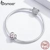 BAMOER 925 Sterling Silver Full Of Love Heart Beads Pink & White Charm Fit Original Bracelet