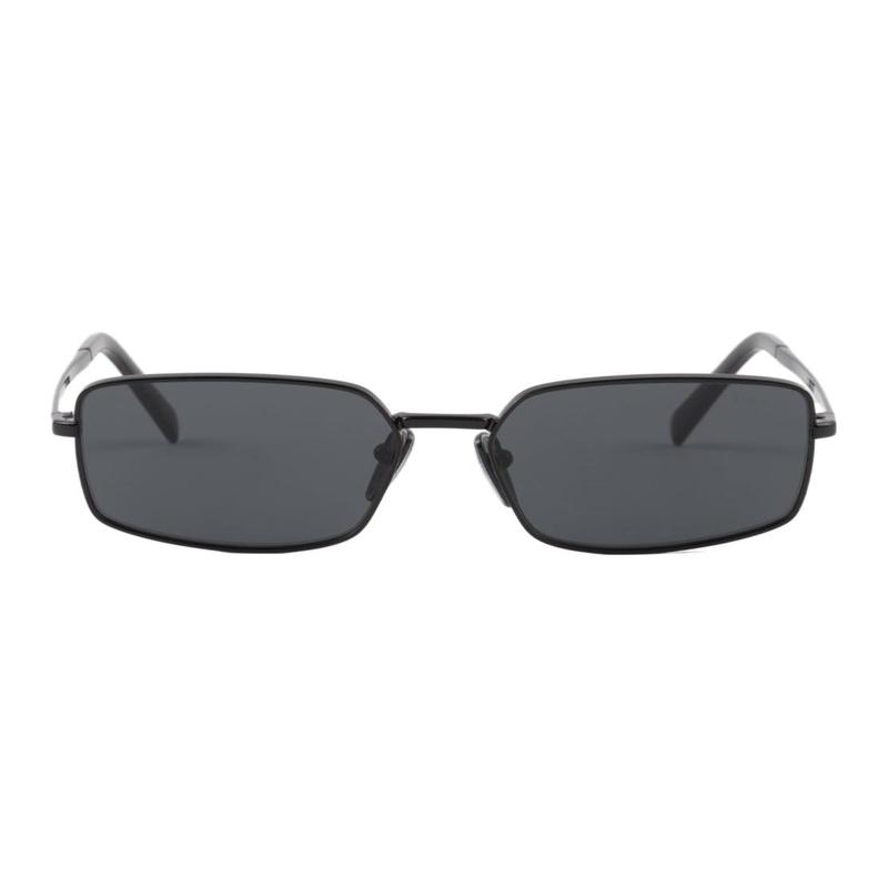Prada [Available Prescriptions] Solid Color Design Rectangular Sunglasses Women's Black