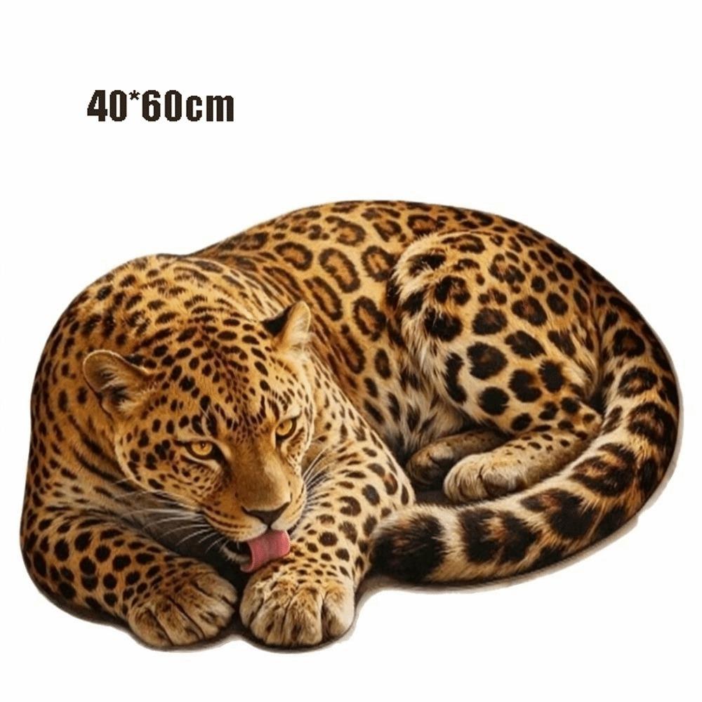 Non Slip Tiger Floor Mat Imitation Cashmere Animal Shape Mat Realistic Entrance Carpet  Home Decor