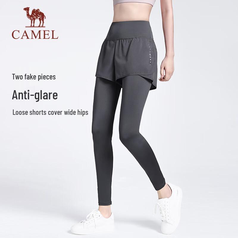 Camel Women's High-Waist Fitness Running Leggings & Shorts