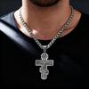 HNSP 316L Stainless Steel Orthodox Cross Jesus Necklace Chain Pendant For Men  Religious Vintage Accessories