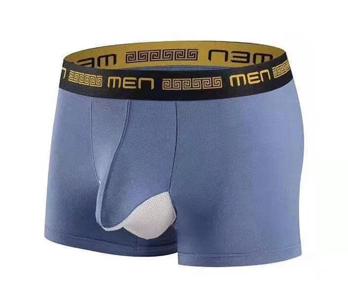 Men's Breathable Mesh Oversized High Elasticity Mid Waist Youth Sexy Underwear