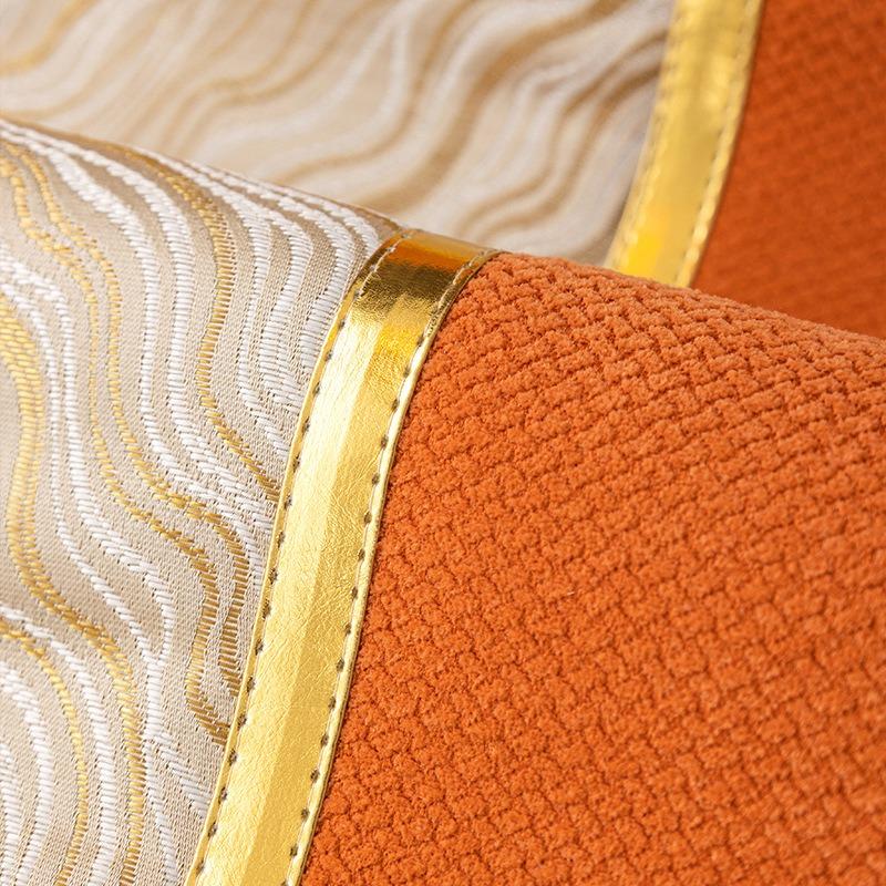 Chenille Orange Echtleder Sofakissen Fell Sofabezug Rutschfest und Staubdicht Dick Weich Couchbezug Möbelschutz