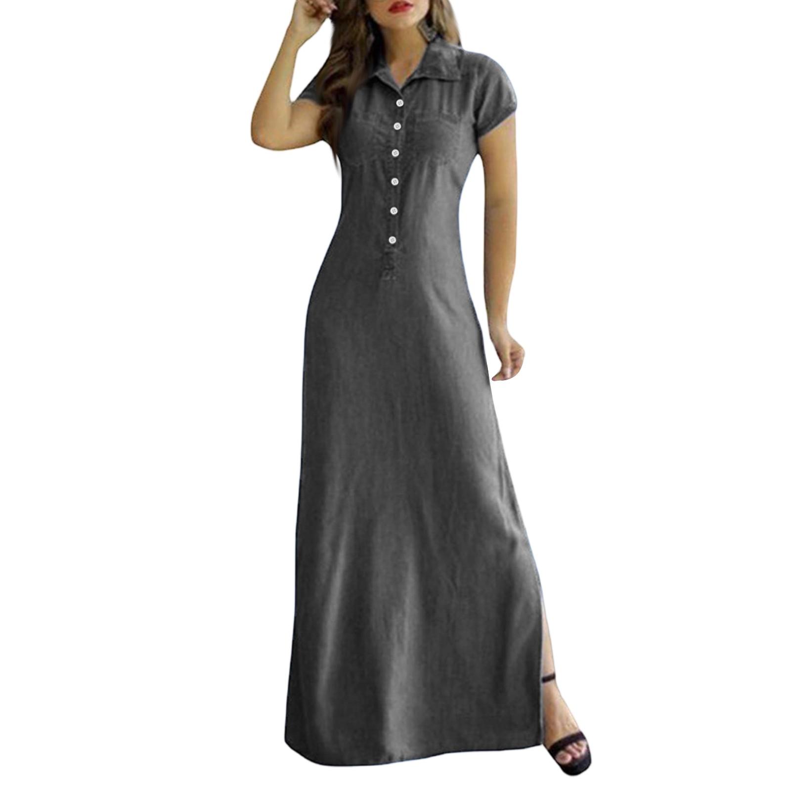 

Женское модное ретро повседневное джинсовое платье M