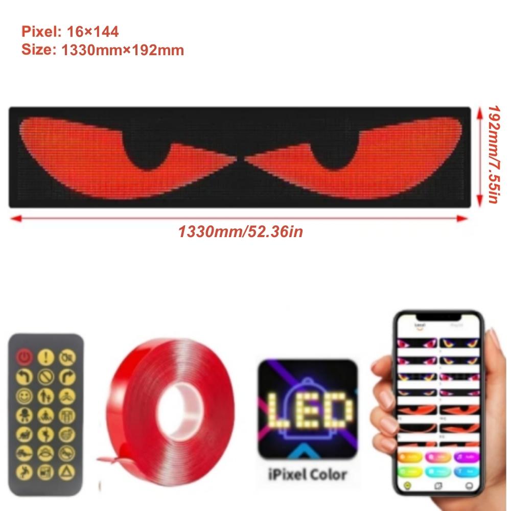 Windshield Eyes LED Pixel Panel Flashing Eyes On The Windshield Glowing Blinking Devil's Eyes LED for Windshield