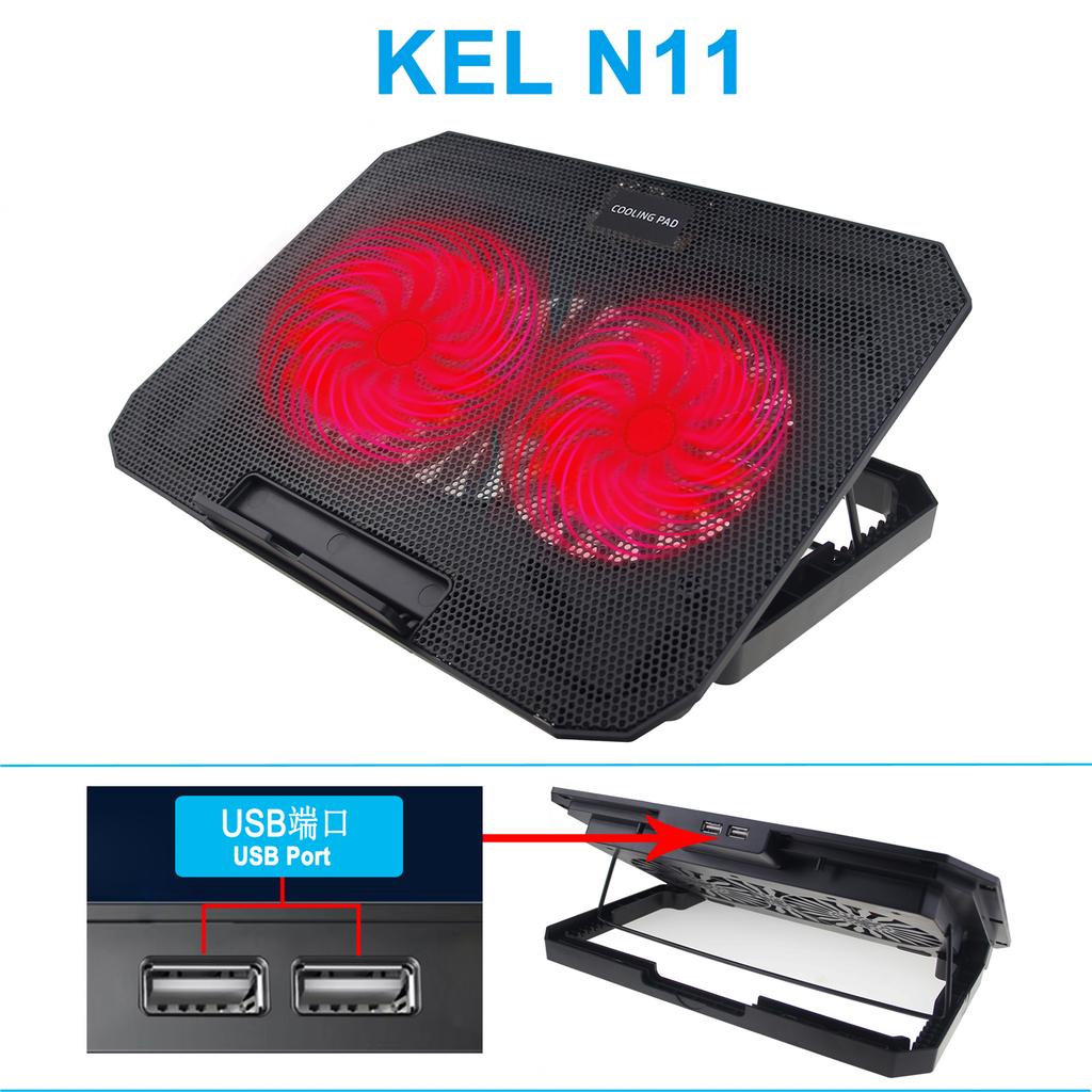 2024 Hot Sale Gaming Cooler Pad Anti Slip Baffle Two Large Silent Fans Eight Adjust Height Positions for Tablets and Laptops