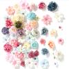80Pcs Artificial Flower Heads 25-43mm for Craft Wedding Bouquets Flower Arrangements Cake Decoration Hair Accessories
