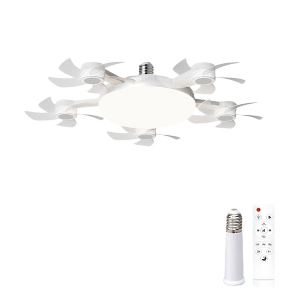 Wind Speed Adjustable Hanging Fan with LED Light 3 Lighting Modes Electric Cordless Fan Office