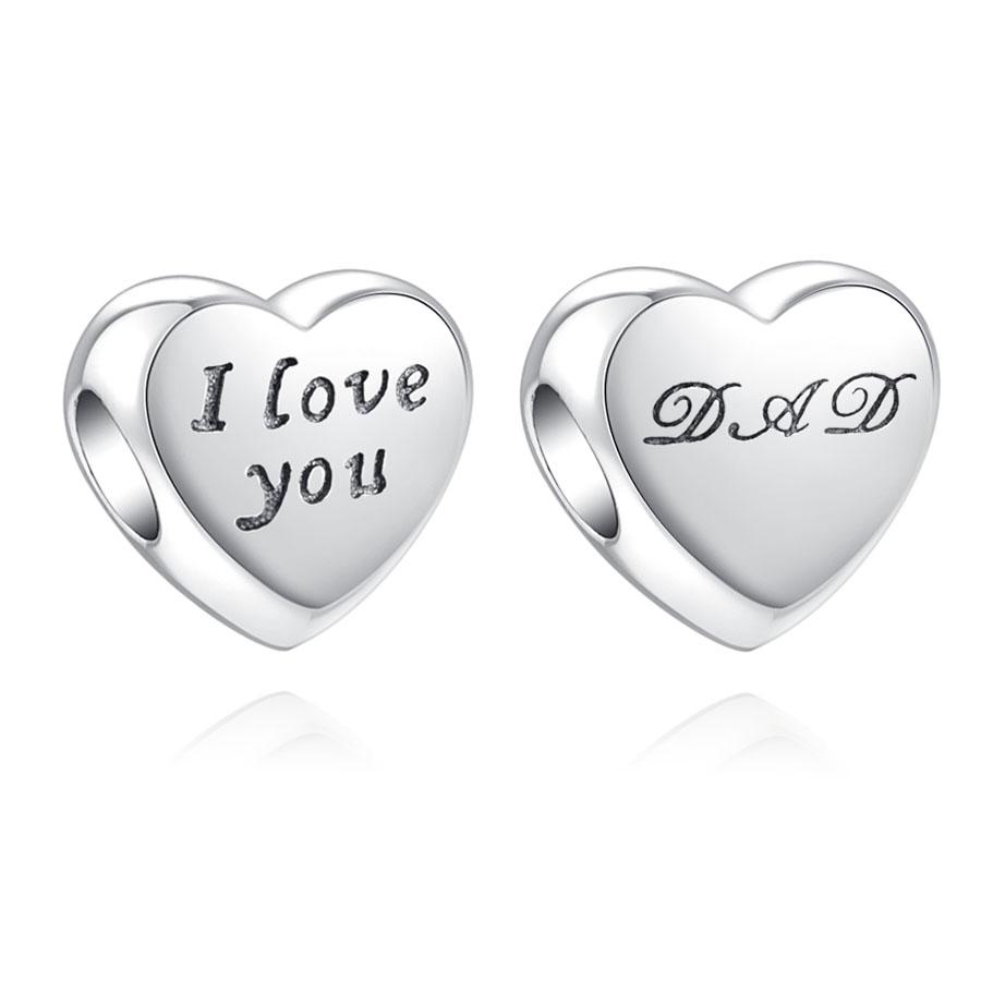 New European I Love You Dauther Auntie Cousin Diy Bead Fit Original Charms Silver 925 Bracelet Jewelry Women Acessories