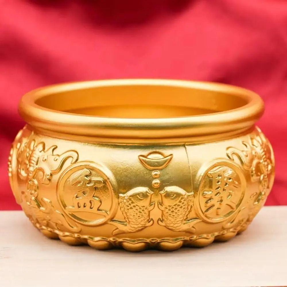 Zinc Zinc Alloy Gold Ingot Ornaments Crafts Auspicious Ornaments Cornucopia Ornaments  Jewelry Storage