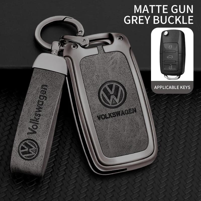 Car TPU Zinc Alloy Key Case Bag Car KeyChain Metal Key Shell For Volkswagen VW Polo Tiguan Golf 4 5 Jetta Beetle Scirocco Passat