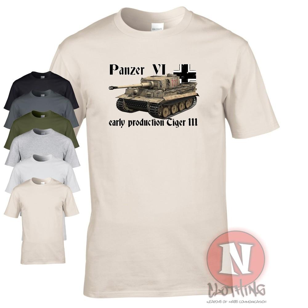 T-Shirt Panzer 6 TIGRE 111 Tank WW2 Allemand Militaire Armure Monde Des Tanks