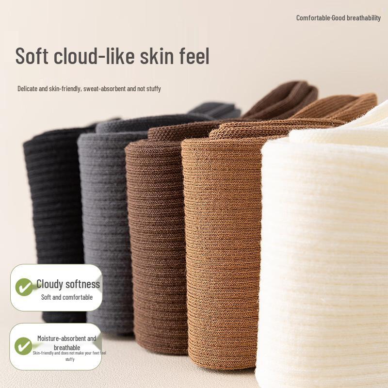 Yalu Women's Mid-Calf Cotton Socks (5-Pair Pack)