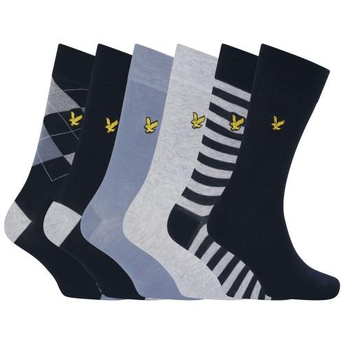 Lyle & Scott Mens Mixed Dress Socks (Pack of 6)