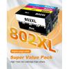 MILEKO 802XL Remanufactured Ink Cartridge Replacement for Epson 802 XL T802 T802XL Combo Pack (Black, Cyan, Magenta and Yellow, 4-Pack) for Epson