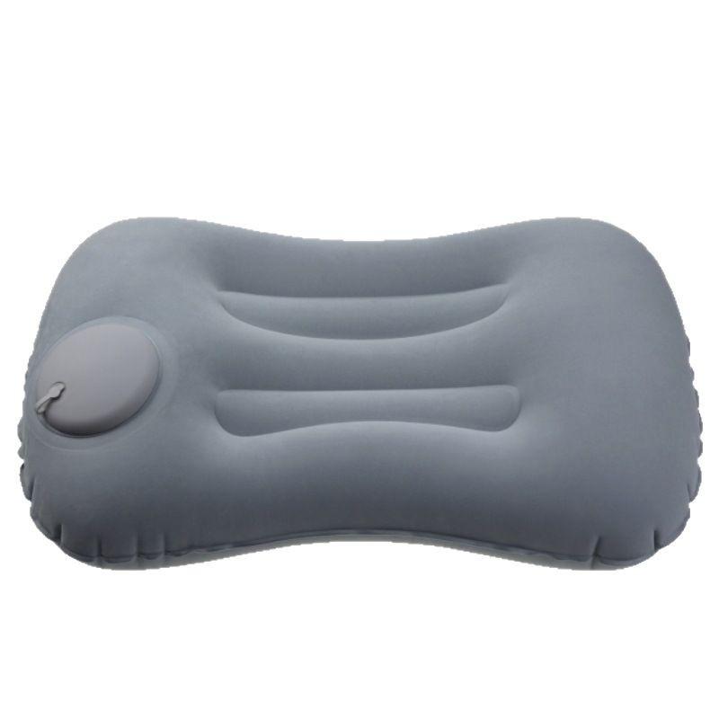 Inflatable Travel Pillow: Portable, Press-and-Fold Design for Camping, Lumbar Support, and Comfort.