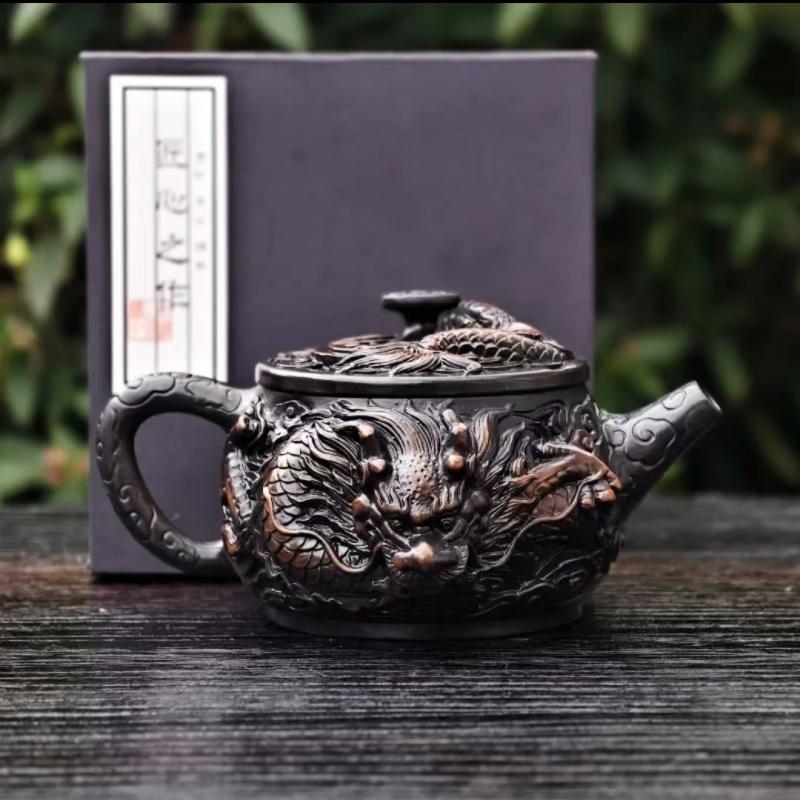 

Божественный дракон Фиолетовый Керамика Винтажный чайник Резной чайник Кунг-фу Одиночный чайник Устройство для приготовления чая Пуэр Чайные наборы Китайский чайник