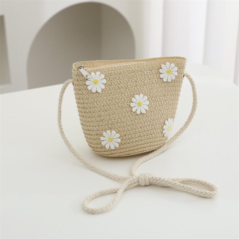 Summer children's bag women's pastoral straw bag woven bag new cute fashion girl crossbody straw bag