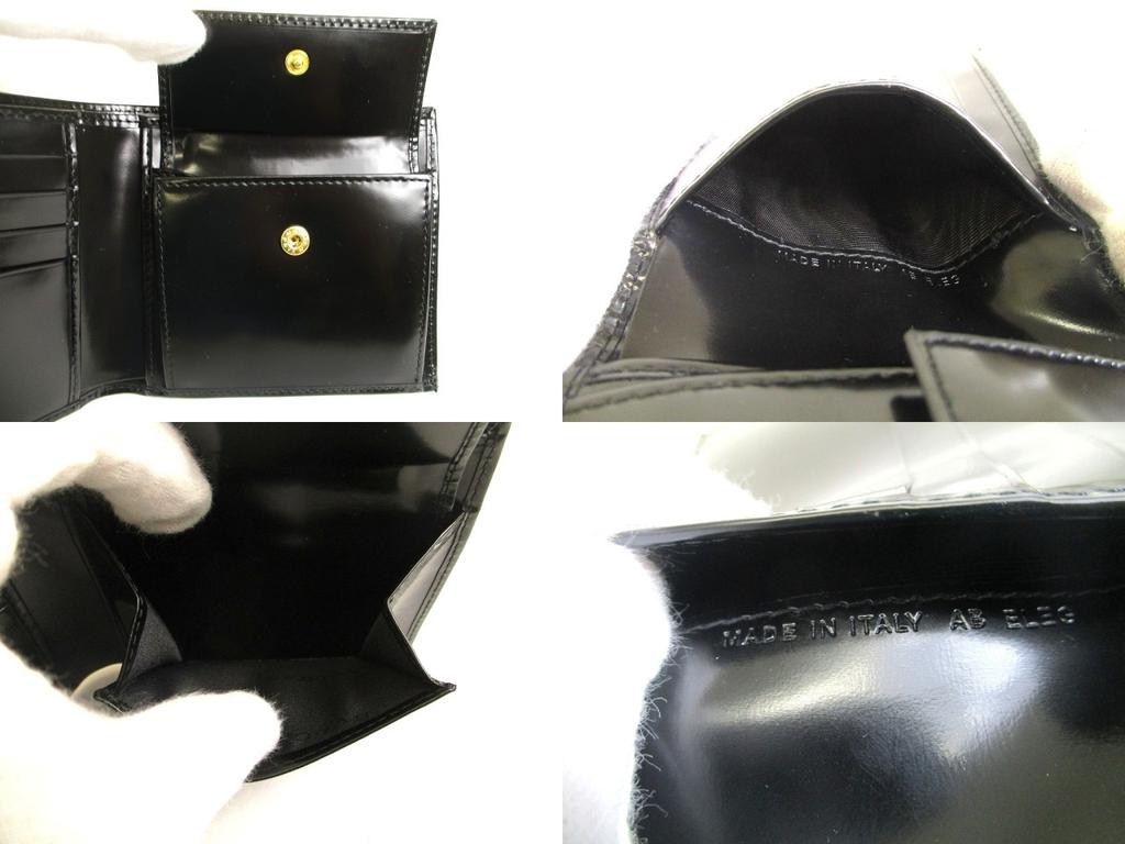 Authentic BVLGARI Black Leather Bifold Men Wallet Compact Wallet #a887  Refurbished