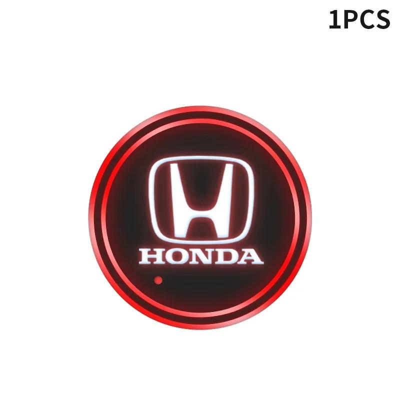 

For Honda 2PCS Luminous Car Coaster Water Cup Holder Pad Anti-slip Mats Auto Accessories For Honda CITY CIVIC Mugen Type R Type