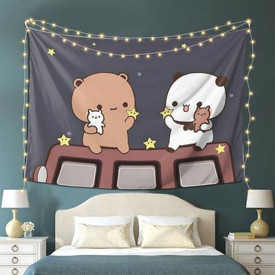Peach And Goma Bubu Dudu Balloon Tapestry Wall Hanging Aesthetic Home Decor Tapestries for Living Room Bedroom