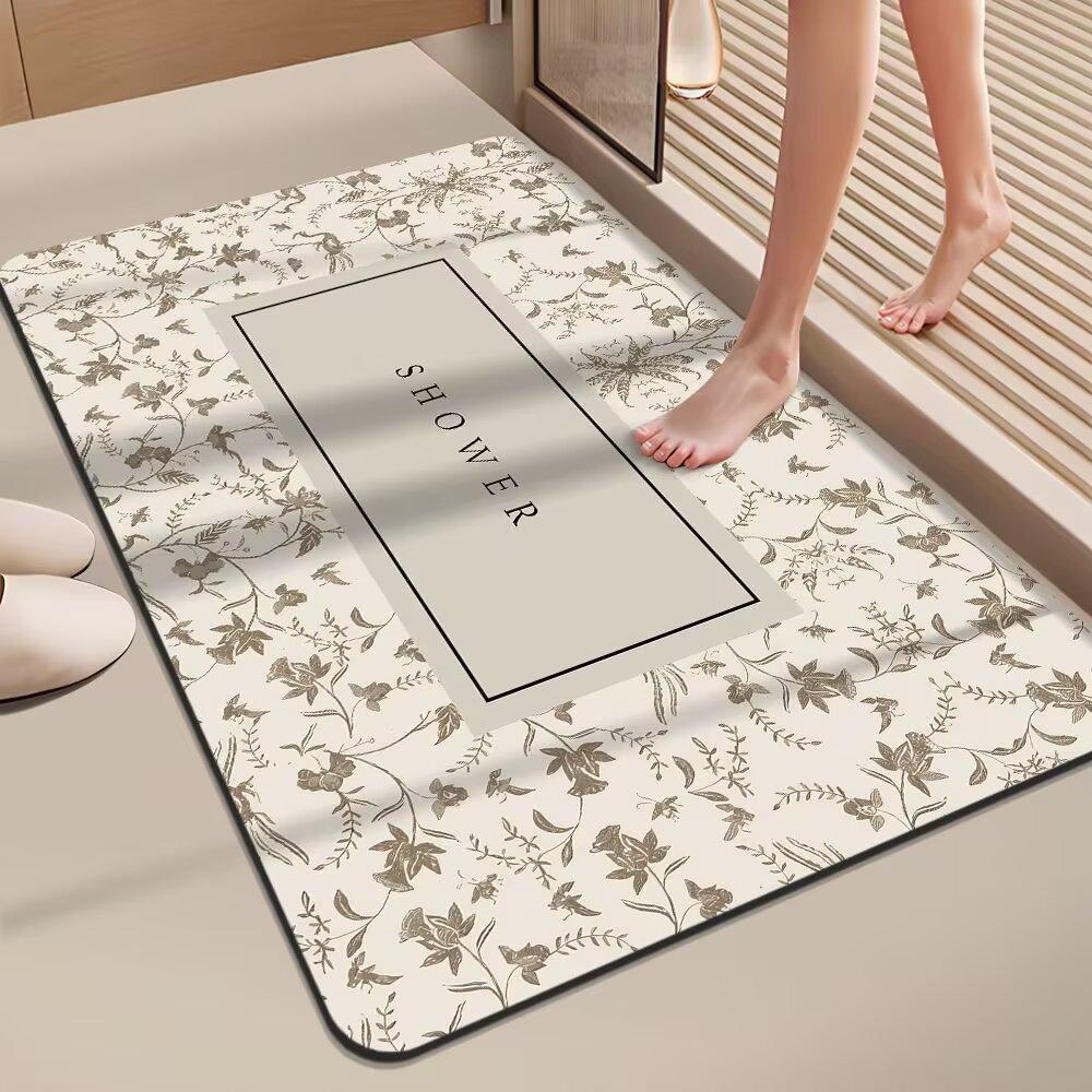 American Flower Light Luxury Advanced Sense Bathroom Absorbent Mat Dirty Non-slip Mat Toilet Quick Dry Good Care Door Mat