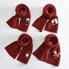 Children's Red Knitted Scarf - Cute, Warm, Windproof, Skin-Friendly Neck Warmer