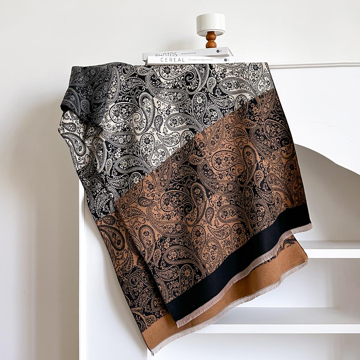 

Luxury Winter Cashmere Paisley Scarf Women Warm Pashmina Blanket Poncho Scarves Fashion Print Shawl Thick Foulard Bufanda