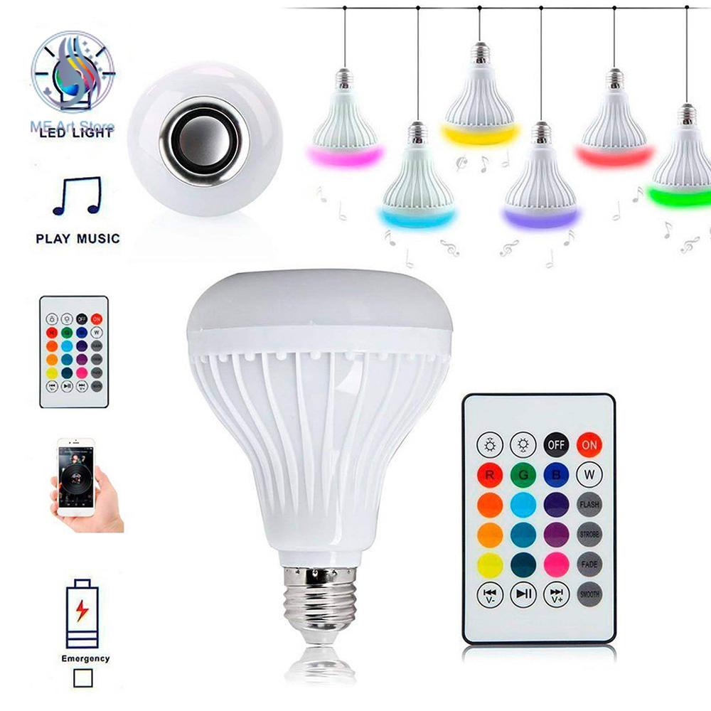 E27 RGB Bluetooth Lampe Ampoule Musicale LED Ampoule Intelligente Lumière Télécommande Sans Fil avec Audio Ampoule de Scène Colorée pour Fête à la Maison