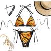 Butterfly Print Deep V Backless Bikini