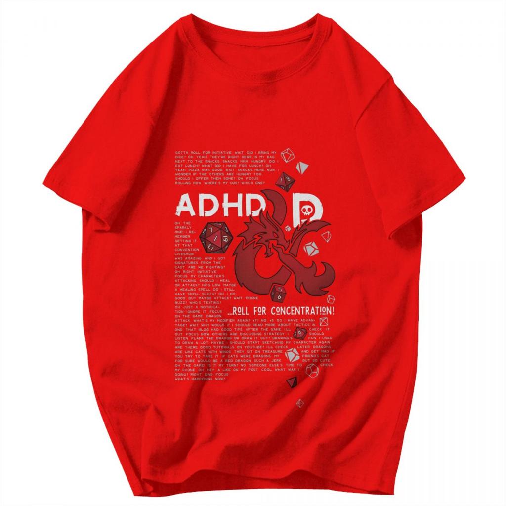 Men T Shirt Gifts ADHDD Roll For Concentration Idea Y2K Graphic Short Sleeve Unisex Clothes T Shirts