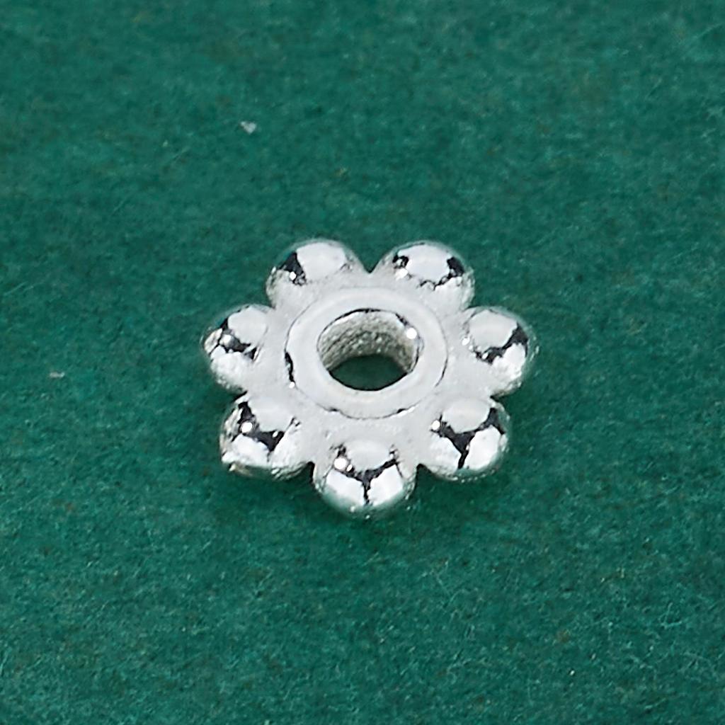 S925 Sterling Silver Flower Base Connector Bead for DIY Bracelet & Necklace